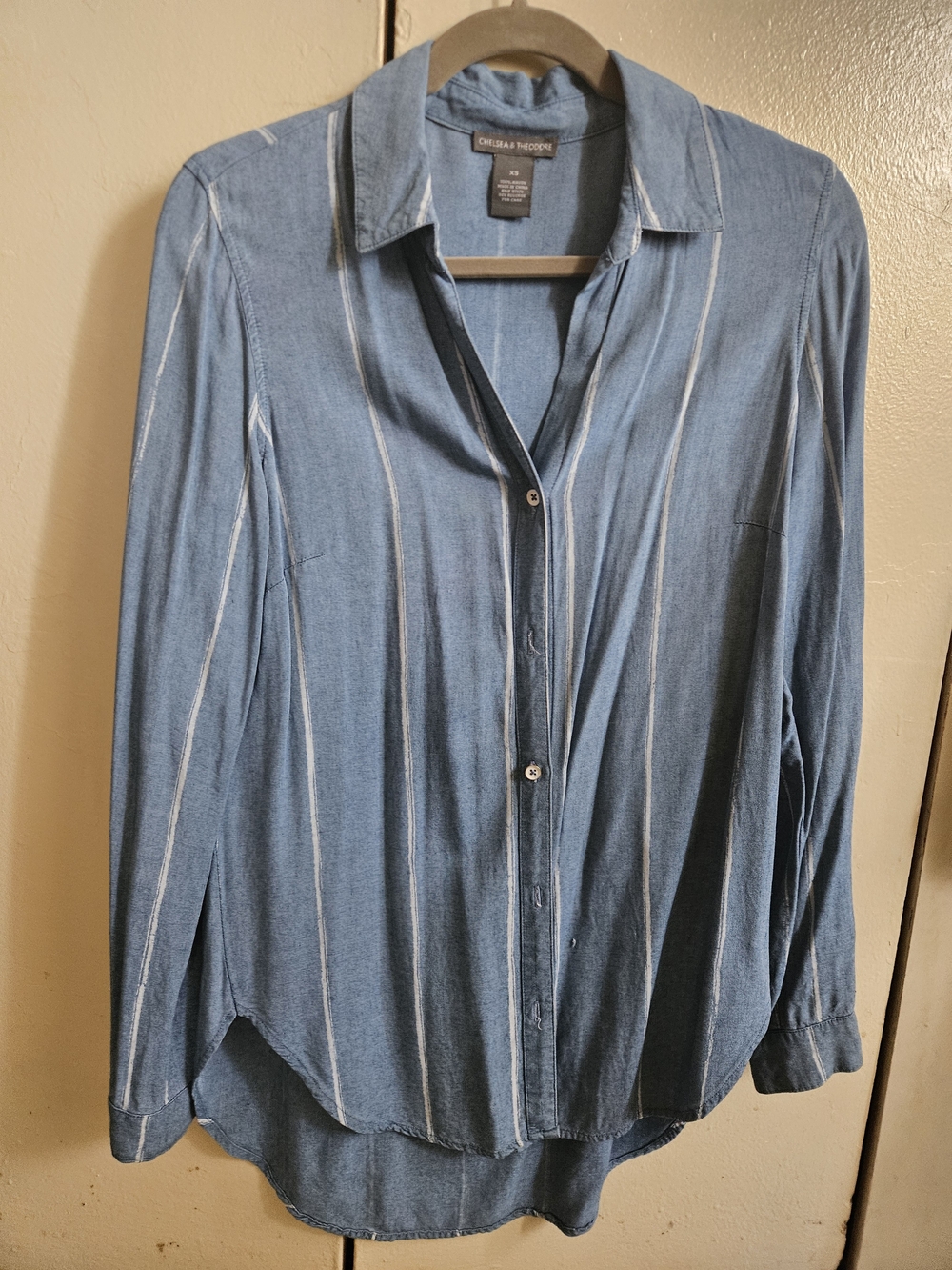 Chelsea28 Men’s Blue Stripe Button-Up Shirt